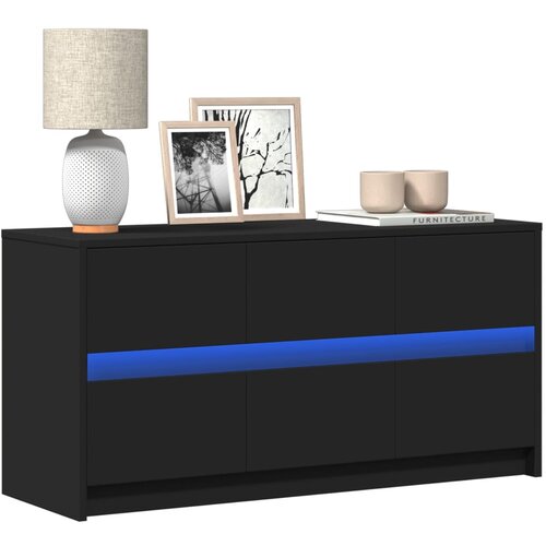 Furnova TV omarica z LED črna 100x34x50 cm inženirski les, (21922573) Cene