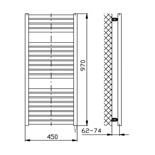 Aqualine kupatilski električni radijator tondi-e 300W/230V 97 cm beo Slike