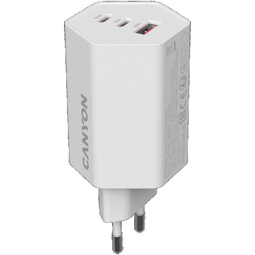 Canyon charger HEXAGON 65 GaN 65W 2xPD 1xQC EU White ( CND-CHAHEX65W ) Cene