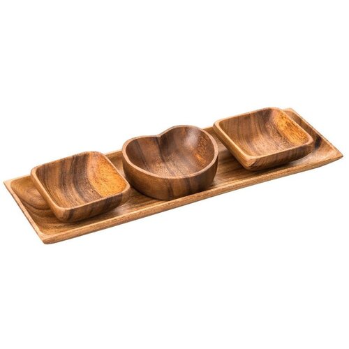 Premier Housewares Servirne sklede s pladnjem Kora v kompletu 4 ks - Cene