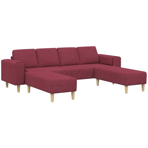 vidaXL Dnevna soba kavč 3 pcs Vinorodna rdeča Poliester, (5000137844) Cene