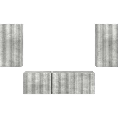 Set zidnog ormarića za TV 4 pcs Betonski sivi Konstruirano drvo Slike