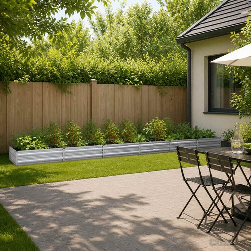  Povi&scaron;eni vrtni krevet Srebrna 600 x 80 x 24 cm cinkani Cijene