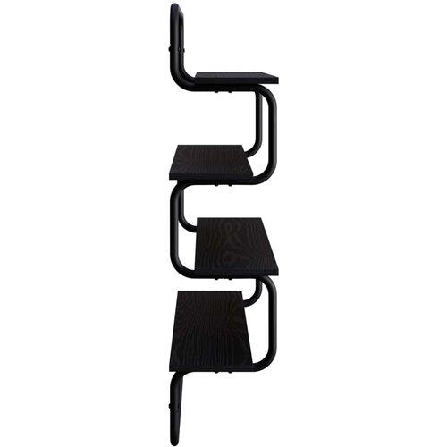  Polica sa 4 nivoa Crni hrast 40 x 24,5 x 104 cm Slike