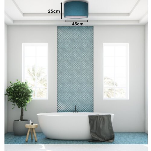  duolla - stropna svetiljka bristol 1xE27/15W/230V &amp;oslash; 45 cm tirkizna/bela Slike
