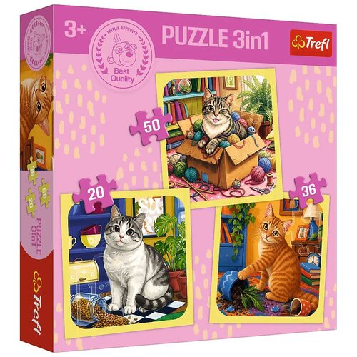 Trefl Mačje veselje 3 v 1 50, 36 in 20 kosov puzzle - Cene