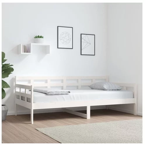  Dnevna postelja bela trdna borovina 90x190 cm