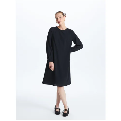 LC Waikiki Crew Neck Self-Patterned Long Sleeve Women's Dress