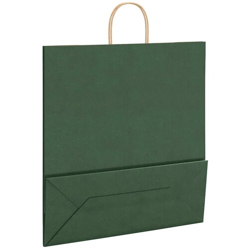  Papirnate vrećice 250 kom s ručkama zelene 45x17x48 cm Slike
