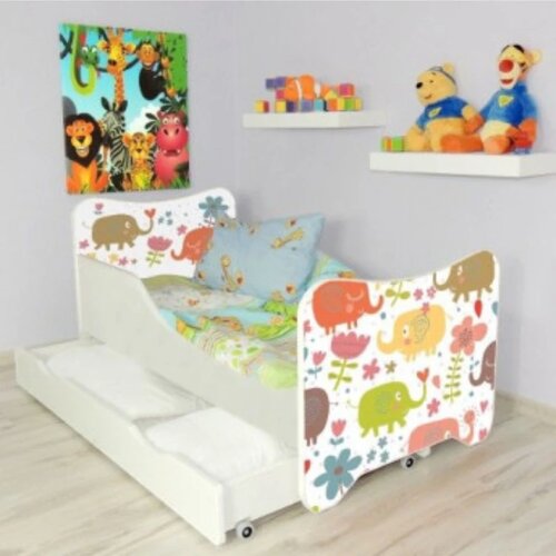 Golden Dečiji krevet sa fiokom Happy Kitty Elephant, 160x80 cm Cene