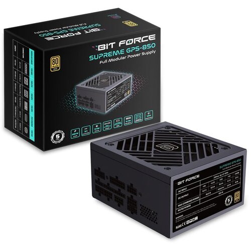 BIT FORCE napajanje 850W 80+ GOLD SUPREME GPS-850, modularno, ATX 3.1, PCI-E 5.1, FDB Cijene