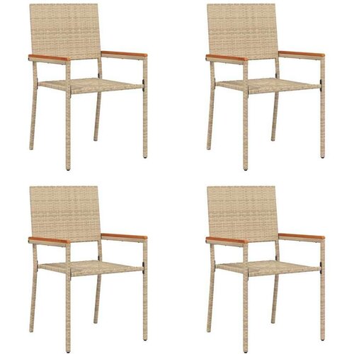 VidaXL Vanjske Stolice 4 pcs Krema, smeđa Slike