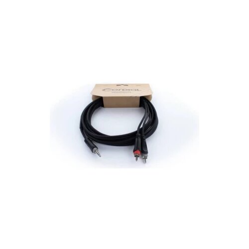 Cordial 14854 utičnica / Cinch audio Y-adapter [1x 3,5 mm banana utikač - 2x muški cinch konektor] 1 m crna PVC obloga, Cijene
