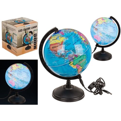  Dekorativna vrteča LED namizna svetilka globus 15cm USB Cene