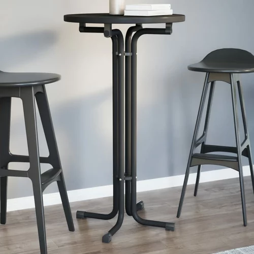 Blagovaonski stol crni Ø 60x110 cm konstruirano drvo i čelik