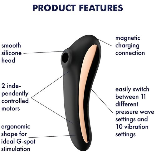 Satisfyer Stimulator - Dual Kiss, crni Slike