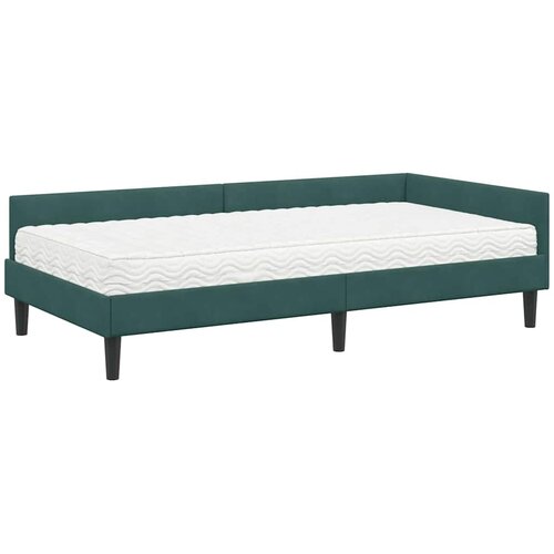  Kutni krevetni okvir s madracem 2 kom. Tamnozelena 90 x 200 cm Slike