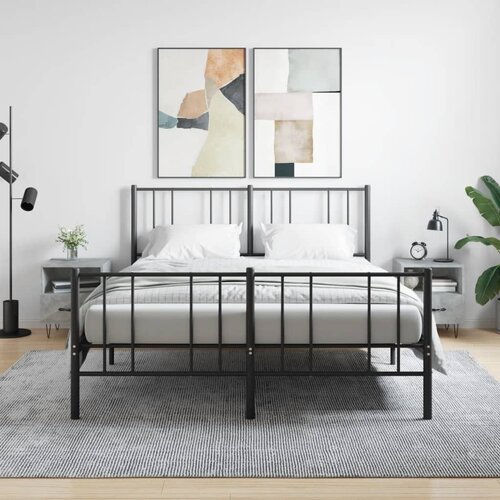  Noćni ormarići 2 kom boja betona 40x35x47,5cm konstruirano drvo Siva Slike