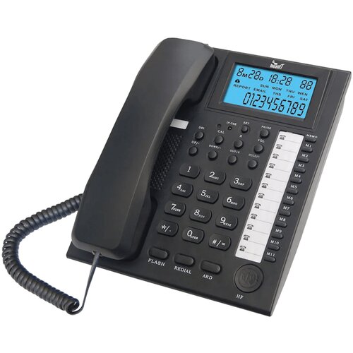 Meanit Analogni telefon, stolni, LCD ekran, crni - ST200 Black Cene