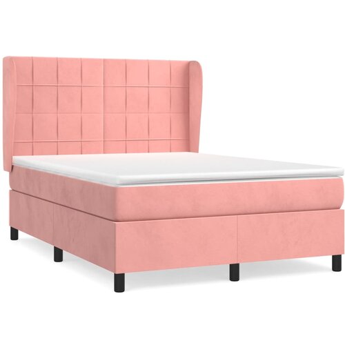 Maison Chic Box spring postelja - Vzmetna postelja z vzmetnico roza 140x190 cm žamet SL15506, (21883631) Cene
