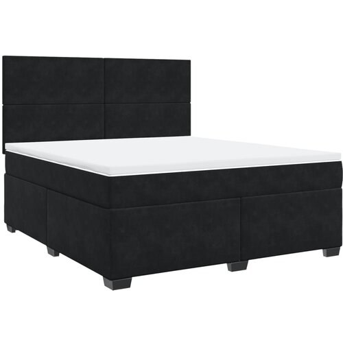 vidaXL Box spring postelja z vzmetnico črna 180x200 cm žamet, (21308989) Cene