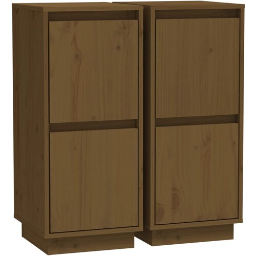 Maison Chic Komoda - Predalnik 2 kosa medeno rjava 31,5x34x75 cm trdna borovina, (21721474) Cene