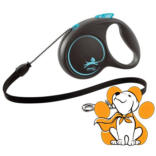 Flexi black Design Cord M, 5m, Povodac Za Pse, Plavi Cene