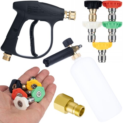 Rosfix SET PI&Scaron;TOLA ZA VISOKOTLAČNI ČISTILNIK K&Auml;RCHER HD/HDS &ndash; 300 BAR, 5 CURKOV, ADAPTER M22, PENILNIK 1L, (5000036468) Cene