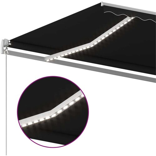 Tenda na ručno uvlačenje s LED svjetlima 600 x 300 cm antracit Slike