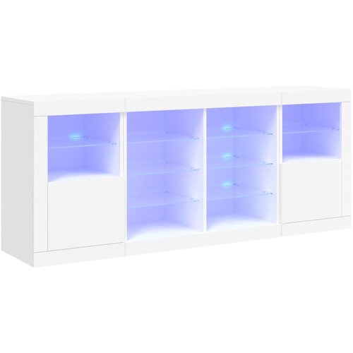 Maison Chic Komoda - Predalnik z LED diodami bela 163x37x67 cm, (21716612) Slike
