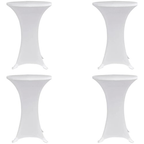  Navlaka za stol za stajanje &amp;Oslash; 60 cm bijela rastezljiva 4 kom Slike
