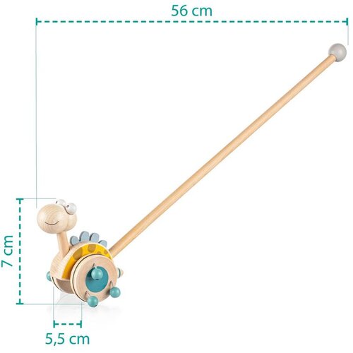 Zopa drvena igračka guralica Dinosaur green Slike