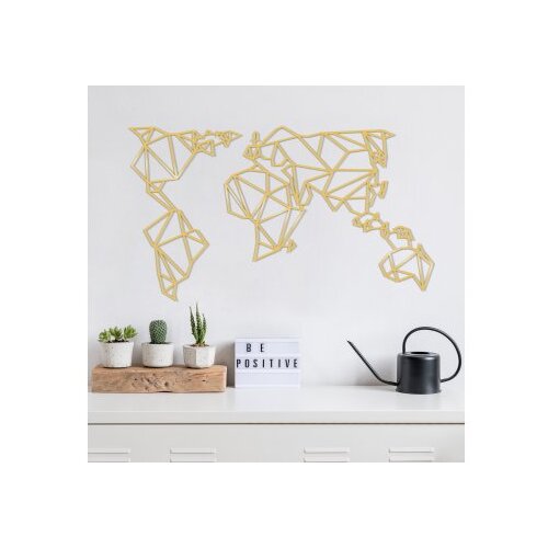 WALLXPERT zidna dekoracija world map metal Decor10 gold Slike