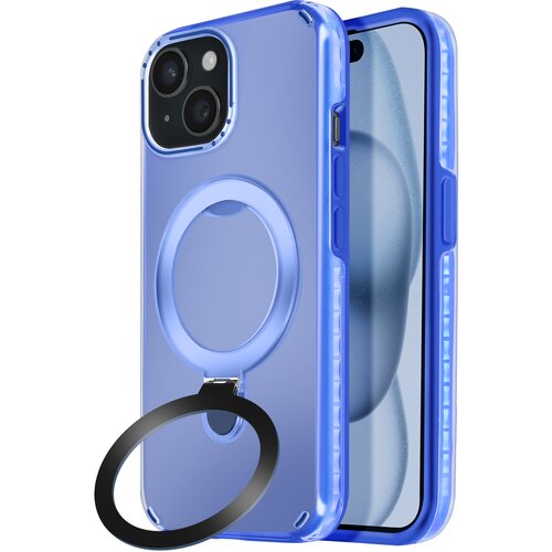 AVIZAR MagSafe ohišje za iPhone 15 Odporno na udarce z zložljivim stojalom, Modra, (5000015385) Cene