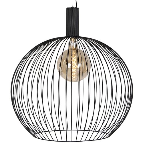 QAZQA Dizajn viseča svetilka okrogla črna 70 cm - Wire Dos Cene