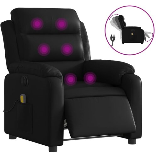 Maison Chic Električni masažni naslanjač - Relax naslanjač črno umetno usnje, (22134304) Slike
