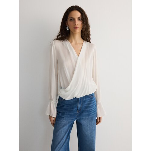 Reserved - Bluza od viskoze - krem Slike