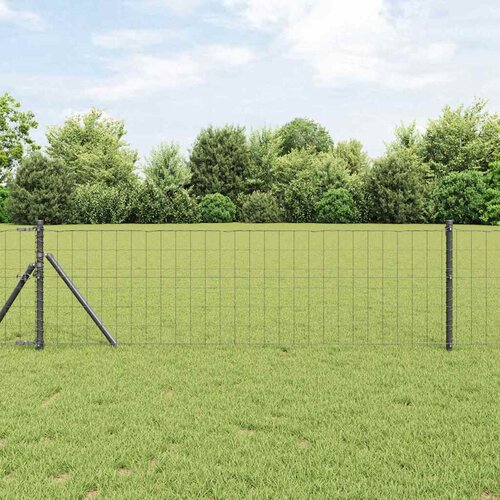 Euro ograda 0,4 x 50 m Željezo prekriveno PVC-om Siva Slike
