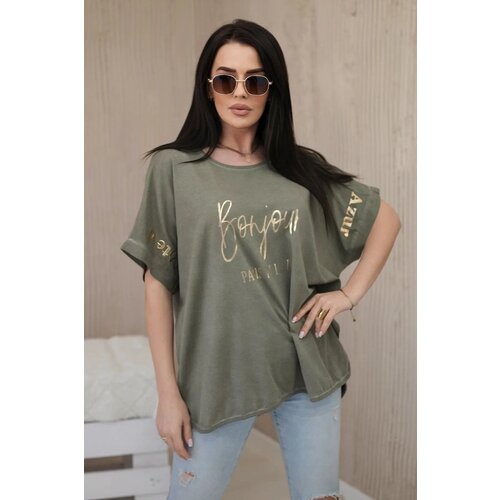 Kesi Cotton khaki blouse plus size Cijene