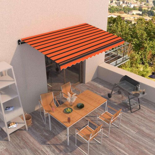  Tenda na ručno uvlačenje 450 x 350 cm narančasto-smeđa Slike