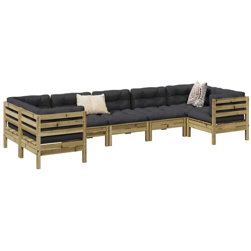  7-dijelni set vrtnih sofa od impregnirane borovine s jastucima Cijene