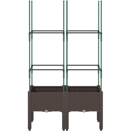  Vrtna sadilica s re&amp;scaron;etkom smeđa 80 x 40 x 142,5 cm PP Slike