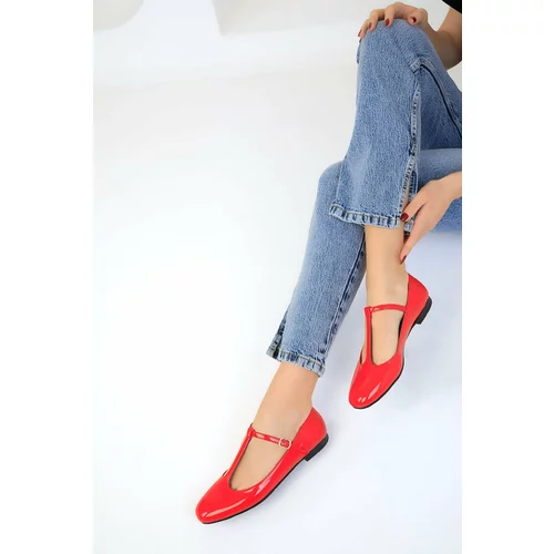 Soho Red Patent Leather Women's Flats 18941