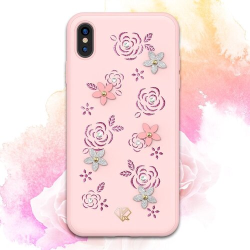  Maskica ukra&amp;scaron;ena orginalnim Swarovski kristalima Kingxbar Petal za iPhone XS Max - pink Slike