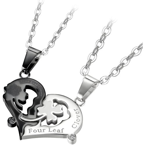 Ogrlice Four Leaf Clover - Crna / Srebrna KP21666 Slike