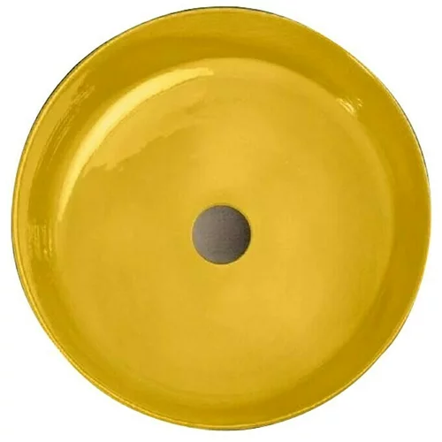 Cipì nasadni okrugli umivaonik index mustard yellow (promjer: 42 cm, bez izljeva, žute boje)
