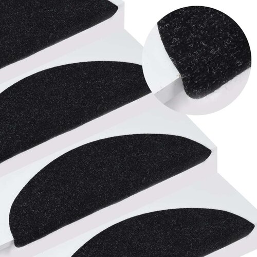  Samoljepljivi otirači za stepenice 15 kom 56x17x3 cm crni Slike