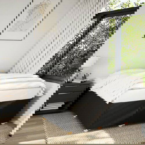 Furnova Posteljni okvir brez vzmetnice črn 120x190 cm blago, (21935684) Slike