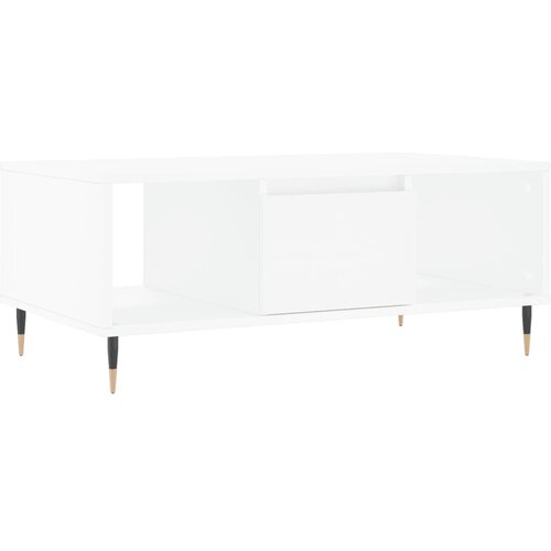 Maison Chic Klubska mizica - kavna mizica - Nizka mizica bela 90x50x36,5 cm inženirski les, (21754250) Slike