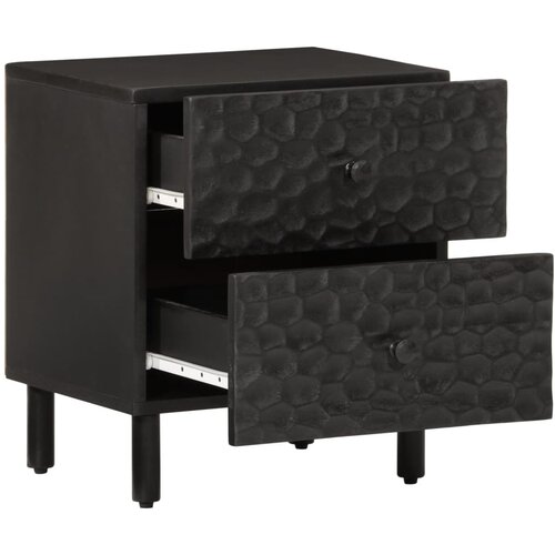 Maison Chic Nočna omarica - Nočna miza črna 40x33x46 cm trden mangov les, (21688032) Slike